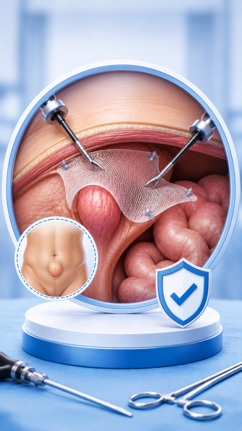 Laparoscopic hernia repair minimally invasive abdominal wall surgery at AnuSri Hospitals Secunderabad Hyderabad